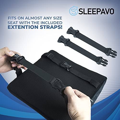 Sleepavo Memory Foam Seat Cushion for Office Chair-Orthopedic Back and Butt Pillow for Sciatica Tailbone Coccyx Hip Pain Relief for Sitting, Gaming, Desk, Car, Airplane-Padded Lumbar Support Pillow