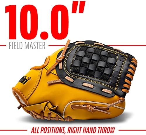 Franklin Sports Baseball + Softball Gloves - Field Master Adult + Youth Baseball + Softball Gloves - Right Hand + Left Hand Gloves - Infield + Outfield Mitts - Multiple Sizes + Colors