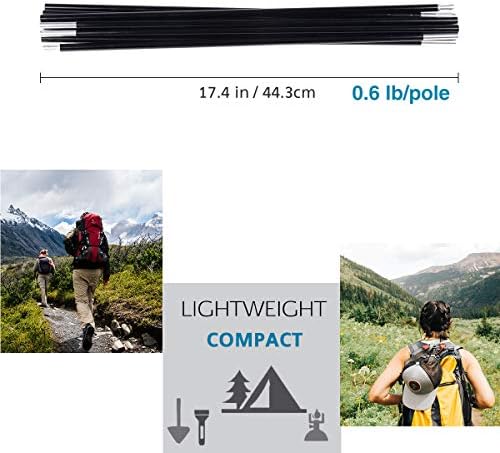 Aluminum Tent Poles Replacement, Fits Both Female and Male Ends, Lightweight Tent Pole Repair Kit, 7001 Aluminum Alloy T6 Heated