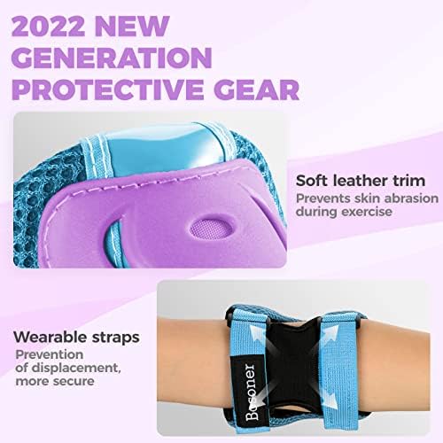 BOSONER Kids/Youth Knee Pad Elbow Pads Guards Protective Gear Set for Roller Skates Cycling BMX Bike Skateboard Inline Skatings Scooter Riding Sports