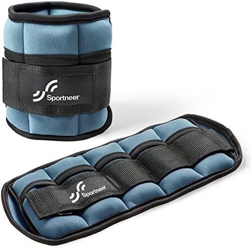 Sportneer Adjustable Ankle Weights 1 Pair 2 4 6 8 10 Lbs Leg Weight Straps for Women Men, Weighted Ankle Weights Set for Gym,Fitness, Workout,Walking, Jogging,1-5 lbs Each Ankle, 1 Pair 2-10 lbs