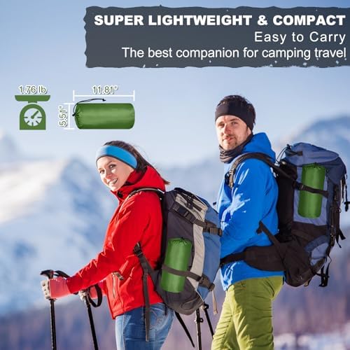 MEETPEAK Camping Sleeping Pad with Pillow, Upgraded 4 Inch Thickness Inflatable Foot Press Camping Mat, Durable Waterproof Lightweight Sleeping Air Mattress for Hiking Backpacking Traveling