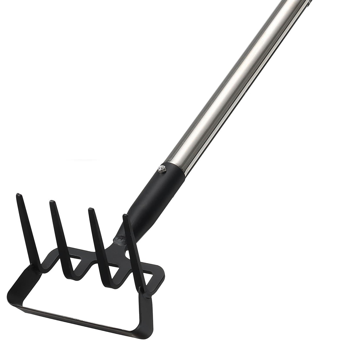 2-in-1 Heavy Duty Garden Hoe with 60" Adjustable Handle, Stirrup Hoe & Cultivator Weeding Rake - Lightweight Gardening Tool for Fast Weed Removal, Cultivating & Loosening Soil, Stainless Steel