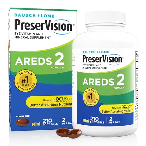 PreserVision AREDS 2 Eye Vitamin & Mineral Supplement, Contains Lutein, Vitamin C, Zeaxanthin, Zinc & Vitamin E, 210 Softgels (Packaging May Vary)