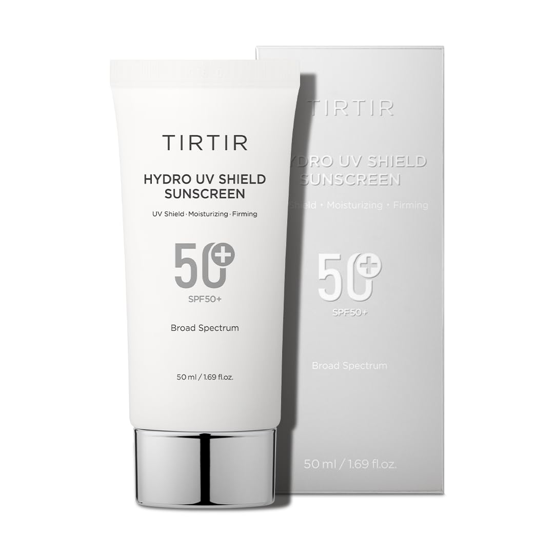 TIRTIR Hydro UV Shield Sunscreen | SPF 50+ UVA/UVB Protection, Lightweight, No White Cast, Non-greasy, Korean Sunscreen, 1.69 Fl Oz (Pack of 1)