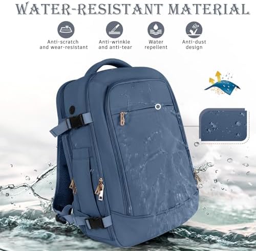 Travel Backpack, Carry-on Backpack for Men Women, Travel Backpack Carry on Flight Approved, 40L Personal Item Backpack Personal Item Backpack Bag, Travel Essentials, Dark Blue