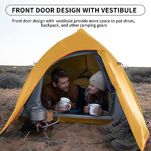 Naturehike Cloud-Up 2 Person Tent Lightweight Backpacking Tent with Footprint - Free Standing Ultralight Camping Hiking Backpack Tents Two Person Tent
