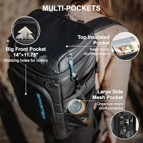 Backpack Cooler Insulated Leak Proof 30/45 Cans, 2 Insulated Compartments Thermal Bag, Portable Lightweight Beach Travel Camping Lunch Backpack for Men and Women