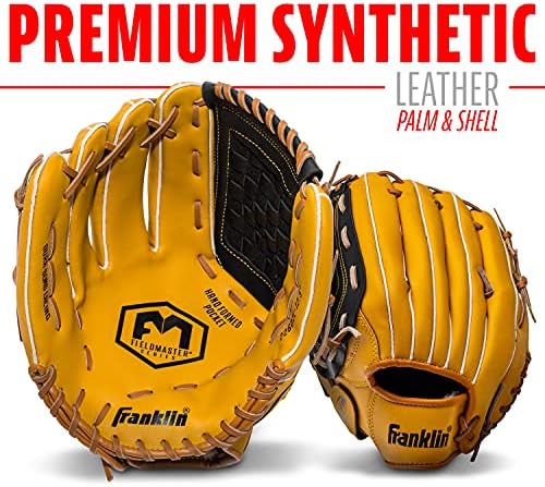 Franklin Sports Baseball + Softball Gloves - Field Master Adult + Youth Baseball + Softball Gloves - Right Hand + Left Hand Gloves - Infield + Outfield Mitts - Multiple Sizes + Colors