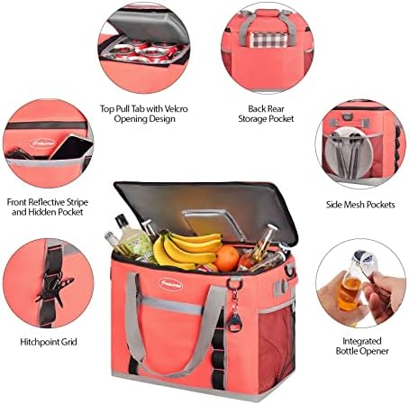 Maelstrom Soft Cooler Bag,Collapsible Soft Sided Cooler,24/30/60/75 Cans Beach Cooler,Ice Chest,Large Leakproof Camping Cooler,Portable Travel Cooler for Grocery Shopping,Camping,Road Trips