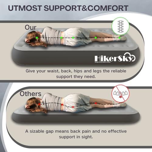 Full Air Mattress with Built in Pump,10" Blow up Air Bed, 2 Mins Quick Self-Inflation/Deflation, Foldable Inflatable Mattress for Home/Travel, 10'' Full Grey