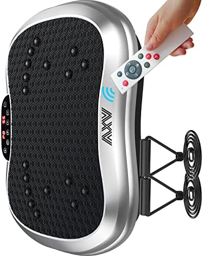 AXV Vibration Plate Exercise Machine Whole Body Workout Portable Mini Vibrate Fitness Platform Lymphatic Drainage Machine for Weight Loss Shaping Toning Wellness Home Gyms Workout (Mini)
