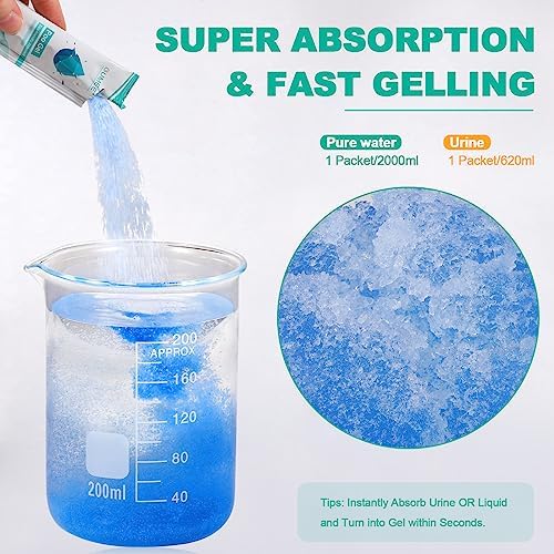 OUMEE 50 Pack Poo Gel for Portable Toilet, Camping Toilet Powder, Eco Absorbent Gel, Portable Urine Packets for Outdoor Camping Recreation Supplies (50)