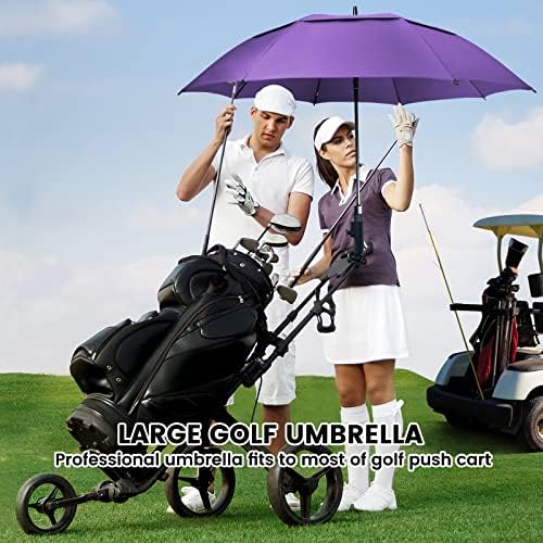 ZOMAKE Automatic Open Extra Large Golf Umbrella 51/54/62/68 Inch, Double Canopy Vented Windproof Oversize Stick Umbrellas for Rain