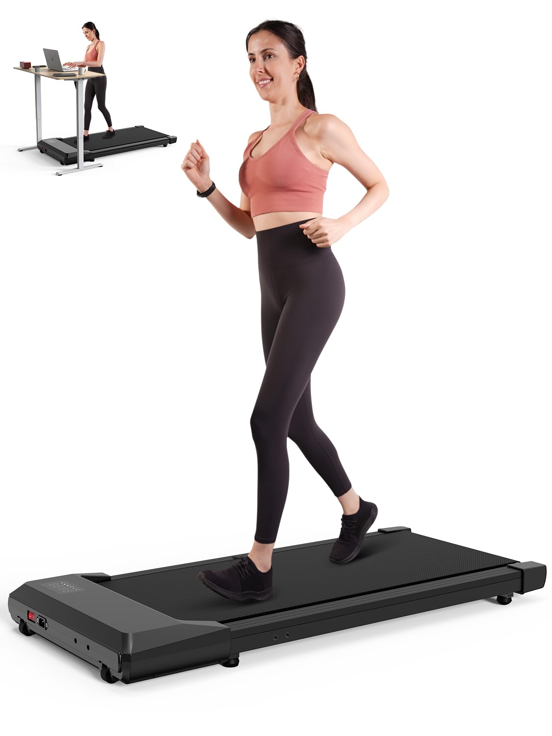 SupeRun Walking Pad, Under Desk Treadmill, 3 in 1 Portable Treadmill with Remote Control LED Display, 2.5 HP Quiet Walking Jogging Machine for Office Home Use, 250 Lbs Capacity