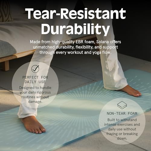 Retrospec Solana Yoga Mat 1" Thick With Nylon Carry Strap for Men & Women - Non Slip Exercise Mat for Home Yoga, Pilates, Stretching, Floor & Fitness Workouts