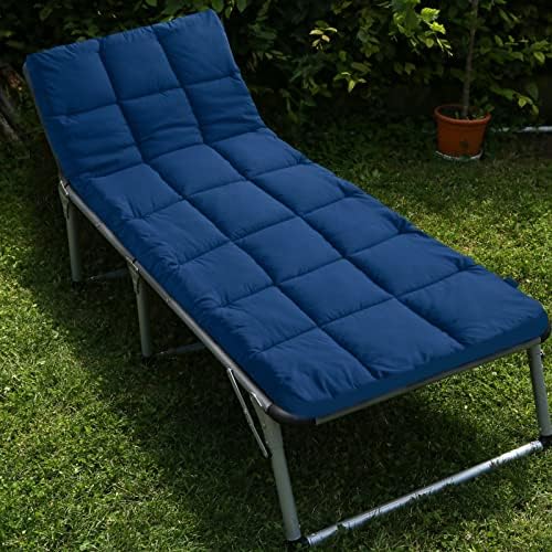 Navy Cot Mattress Topper - Quilted Pads for Camping, 75"x30" for Camp Cot/Rv Bunk/Narrow Twin Beds
