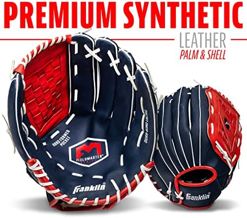 Franklin Sports Baseball + Softball Gloves - Field Master Adult + Youth Baseball + Softball Gloves - Right Hand + Left Hand Gloves - Infield + Outfield Mitts - Multiple Sizes + Colors