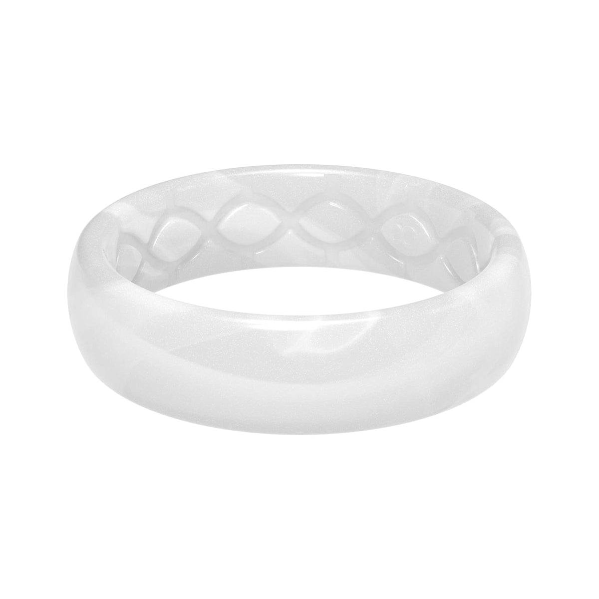 Groove Life Thin Silicone Ring for Women, Comfortable Wedding Band, Pearl 5