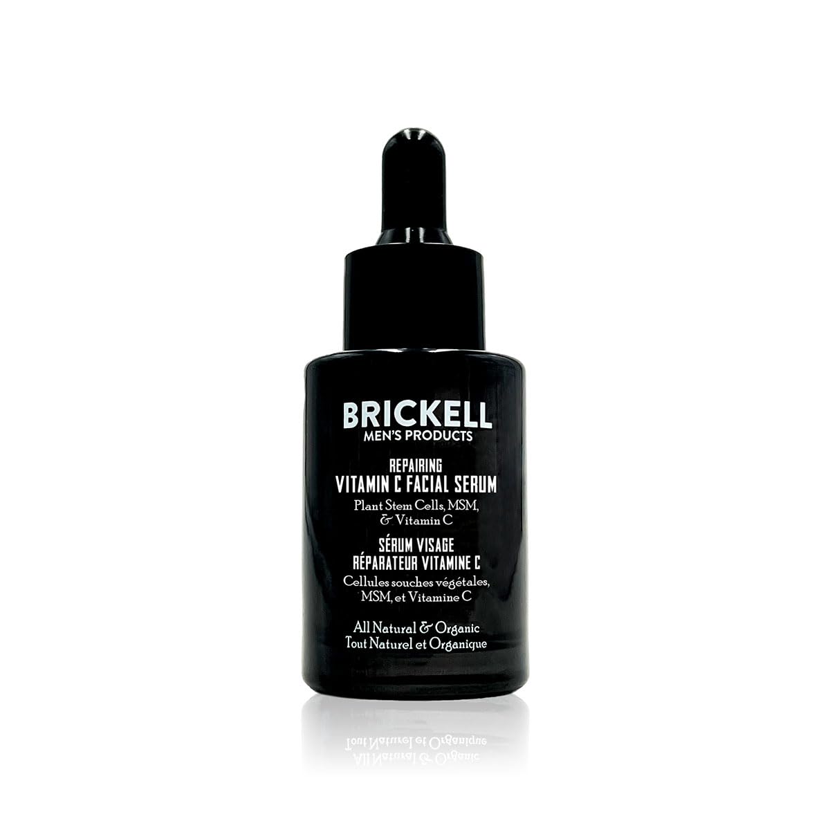 Brickell Men's Anti Aging Vitamin C Serum For Face, Repairing Night Facial Serum for Men, Natural and Organic Hyaluronic Acid Serum For Face to Diminish Wrinkles and Reduce Redness, 1 Ounce, Scented