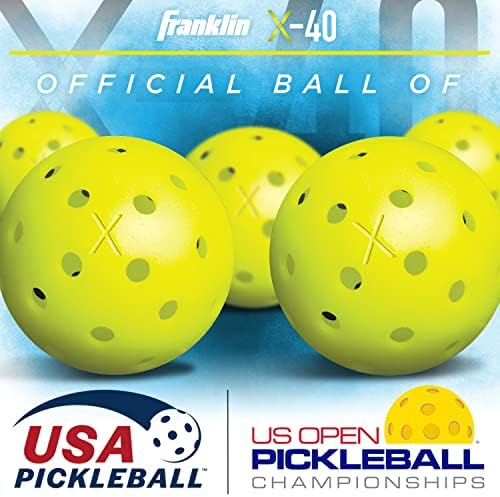 Franklin Sports X-40 Outdoor Pickleballs - Official Ball of USA Pickleball, APP Tour + Pickleball US Open - 3 Packs, 12 Packs, 36 Pickleball Buckets, 50, 100 + 400 Bulk Packs of Regulation Pickleballs