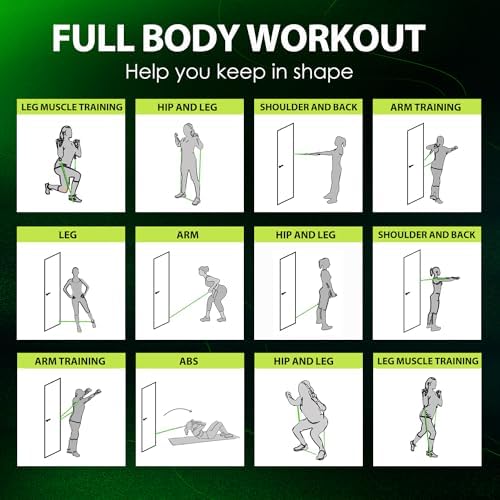 WHATAFIT Resistance Bands, Exercise Bands,Resistance Bands for Working Out, Work Out Bands with Handles for Men and Women Fitness, Strength Training Home Gym Equipment