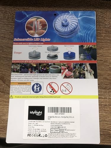 idyl light Blue Submersible Led Lights, Waterproof Tea Lights 100H Underwater Mini Pool Lights Battery Operated Flameless for Vases Fountain Halloween Christmas Home Decorations (24 Pack)