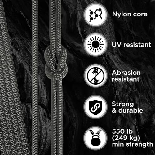 TECEUM 5/32" Paracord Rope 1000 – 1000ft / 200ft / 100ft / 50ft – Tactical Parachute Cord 4mm – 45+ Colors – Nylon String for Survival & Camping Gear – Stripe Cord for Survival – Utility Rope