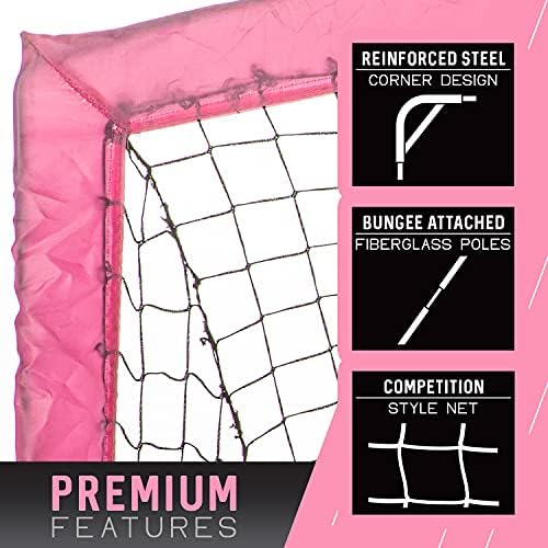 Franklin Sports Blackhawk Backyard Soccer Goal - Portable Pop Up Soccer Nets - Youth + Adult Folding Indoor + Outdoor Goals - Multiple Sizes + Colors - Perfect for Games + Practice