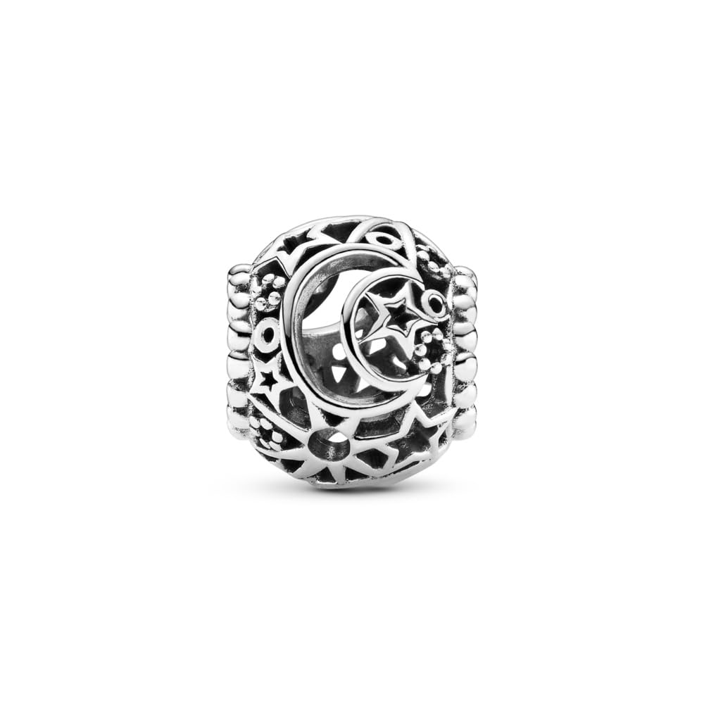 PANDORA Openwork Sun, Stars & Moon Charm - Gift for Her - Compatible Moments - Sterling Silver - With Gift Box