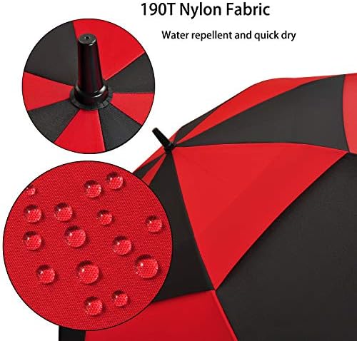 Golf Umbrella Large 58/62/68 Inch Automatic Open Golf Umbrella Extra Large Oversize Double Canopy Vented Umbrella Windproof Waterproof for Men and Women