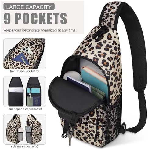 Crossbody Bags for Women Men Trendy Sling Bag Bakpack Casual Chest Bag with Convertible Shoulder Strap