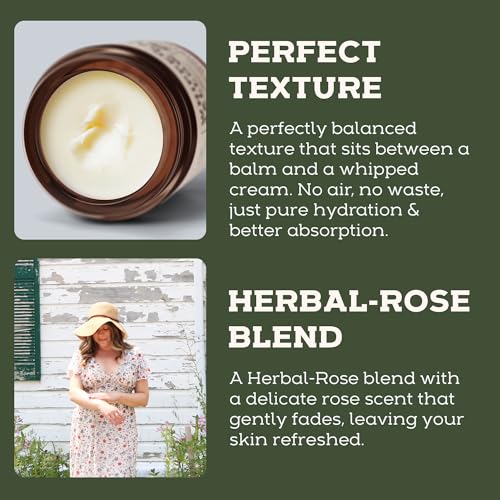 Beef Tallow for Skin - Beef Tallow For Face - Tallow Face Moisturizer - Beef Tallow Moisturizer - Tallow Balm - Grass Fed Beef Tallow For Skin - Tallow Face Cream Lotion (5.0, Herbal-Rose)