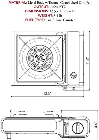 Gas One Portable Butane Camping Stove with Case: Automatic Ignition, Precise Heat Control - Camping & Tailgating and Outdoor Cooking