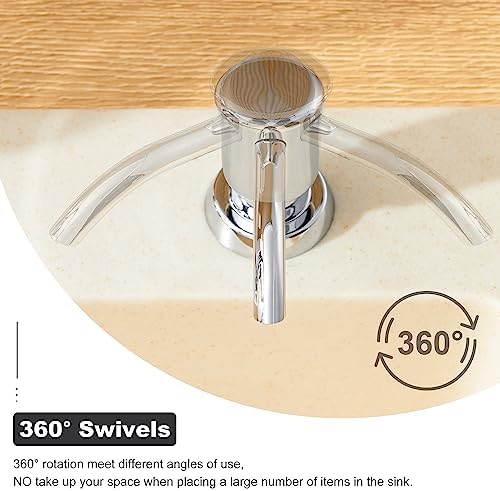 GAGALIFE Built in Sink Soap Dispenser or Lotion Dispenser for Kitchen Sink, Chrome ABS Pump Head, with 17 Ounce Large PET Soap Bottle