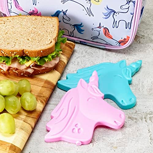 Cool Coolers Kids Lunch Box Ice Packs, Slim Ice Packs for Lunch Bags, Lunch Ice Packs Reusable-Multicolored 4 Pack (Unicorn)