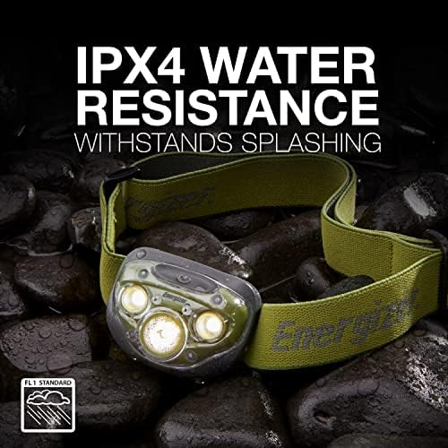 Energizer LED Headlamp Pro260, Rugged IPX4 Water Resistant Head Light, Ultra Bright Headlamps for Running, Camping, Outdoor, Storm Power Outage (Batteries Included)