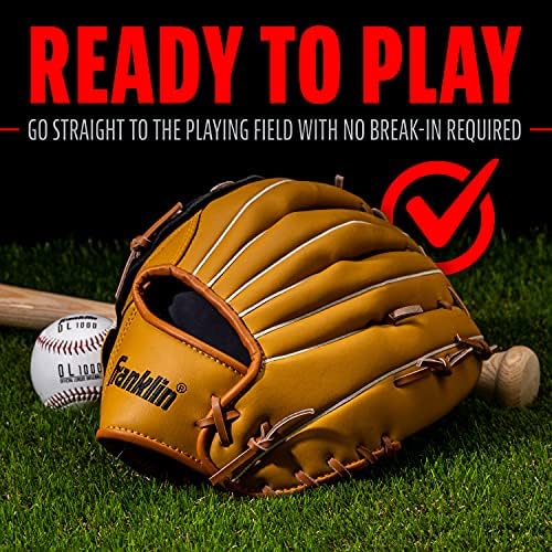 Franklin Sports Baseball + Softball Gloves - Field Master Adult + Youth Baseball + Softball Gloves - Right Hand + Left Hand Gloves - Infield + Outfield Mitts - Multiple Sizes + Colors