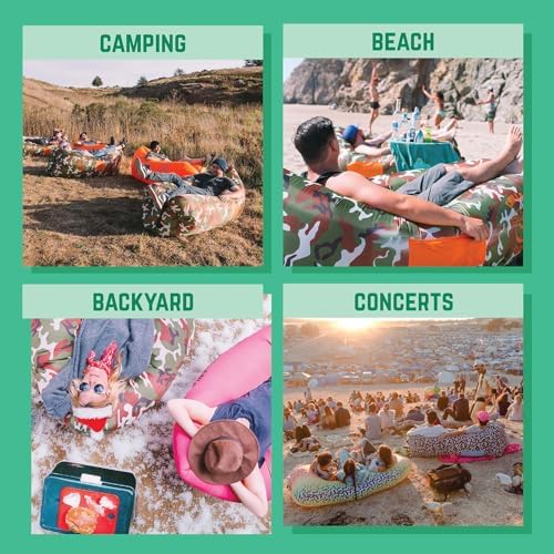 Chillbo Inflatable Couch – Cool Inflatable Chair. Upgrade Your Camping Accessories. Easy Setup is Perfect for Hiking Gear, Beach Chair and Music Festivals.