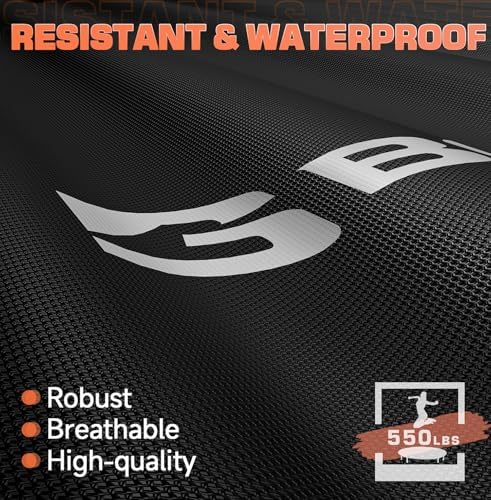 BCAN 450/550 LBS Foldable Mini Trampoline, 40"/48" Adult Fitness Trampoline with Bungees, U Shape Adjustable Foam Handle, Stable & Quiet Exercise Rebounder,Indoor/Outdoor Workout