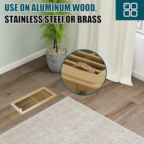VOISEN Floor Register 4x12, 6 Pack Floor Vent Covers, Steel Adjustable Air Supply Grille Register Vent Cover Grill for Sidewall and Floor, Vent Covers for Home Floor,Brown