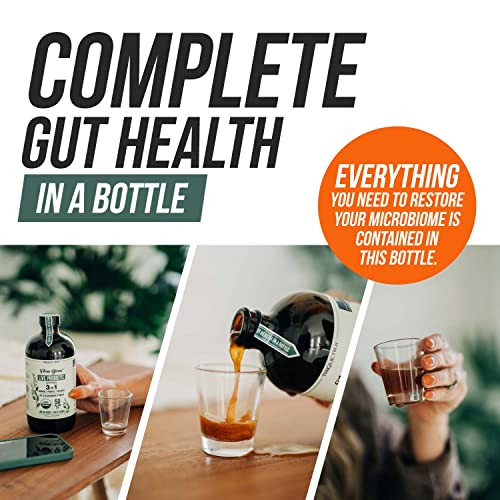 Flora Biome - Live Probiotic, Prebiotic & Postbiotic – Organic Live-Culture – 10 Probiotic Strains, 19 Fermented Herbs, 50 Billion CFU - Complete Gut Health & Microbiome Optimizer (16 oz)