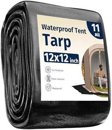 EAST OAK Waterproof Tarps for Outdoors as Tent Floor Mat for EAST OAK Screen House & Pop-Up Tent 12 x 12 FT, 11 Mils Thick, Multipurpose Protective Tarps, Tarp Waterproof, Sun Protection, 147" x 170"