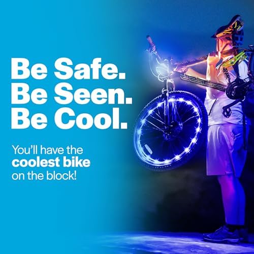 Brightz WheelBrightz LED Bike Wheel Lights - 2025 Edition with Superior Straps & LED-Weatherproof Shield! 14 Colors - Unmatched Durability, Visibility & 48+ Hours of Dazzling Illumination