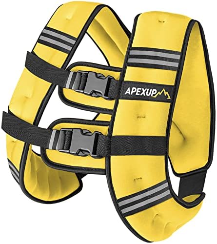 APEXUP Weighted Vest with 5lbs/10lbs/15lbs/20lbs/25lbs/30lbs Weights and Reflective Stripe, Weight Vest Men Women for Workout, Strength Training, Running