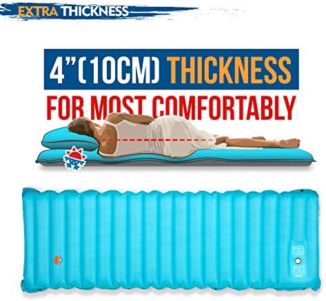 ZOOOBELIVES Extra Thickness Inflatable Sleeping Pad with Built-in Pump, Most Comfortable Camping Mattress for Backpacking, Car Traveling and Hiking, Compact and Lightweight - Airlive2000