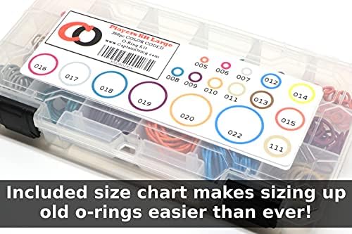 Captain O-Ring Players Kit Large Color Coded Master Paintball Oring Kit - 18 Sizes 360 Orings (Most Common o-Ring Sizes for Paintball Markers and Equipment)