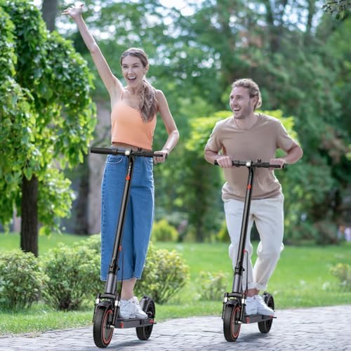 VOLPAM Electric Scooter, 350W/500W, 8.5"/10" Tires, 12/21/28 Miles Range, 16/19/22Mph, Folding E-Scooter with Dual Braking