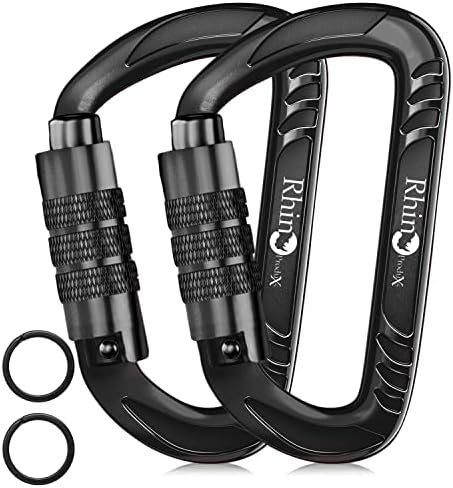 12kN (2697 lbs) Heavy Duty, Locking, Auto Locking, Wiregate Carabiner Clips, for Securing Pets, Outdoor, Camping, Hiking, Hammock, Dog Leash Harness, Keychains