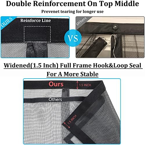 Upgraded Magnetic Screen Door Thicker 250g/m² Reinforced Mesh,36 Longer Magnets,Door Screen Magnetic Closure for Single Door,Heavy Duty Door Net Screen with Magnet,Fit Doors to 36 x 80 Inch,Black